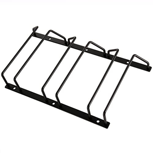 Dianoo Portabicchieri da vino nero da 18 cm, da appendere, per bar, sala da pranzo, 3 file