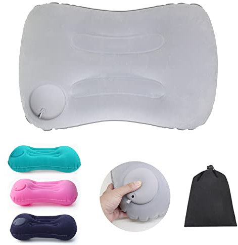 YOUXIU Aufblasbares Kissen, Camping Kissen, Reisekissen Handpresse Aufblasbar – Praktisches Kopfkissen zum Camping, Outdoor, Backpacking, für Auto, Flugzeug, Strand – Ideal Für Urlaub, Reise