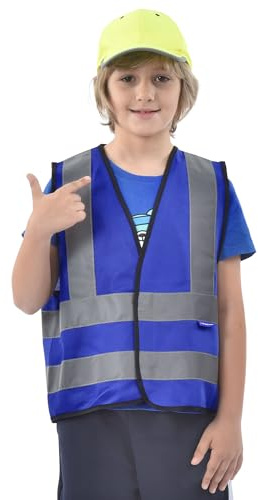 AYKRM Blue children High visibility viz vest kids reflective safety vest