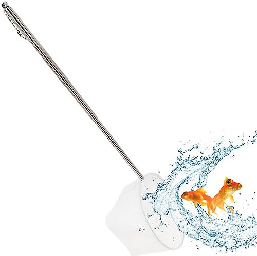 PW TOOLS Rete per Acquario - con Rete per laghetto con Manico allungabile da 5-15 Pollici, Rete per Pesci Rossi - Rete Piccola per Acquario Rete per Pesci Rossi Rete per laghetto Rete per gamberetti