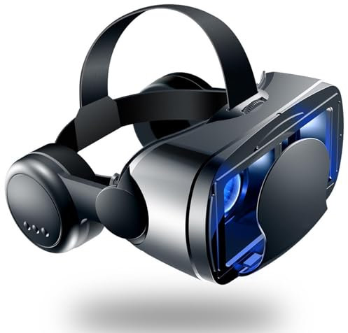 Lunettes de Casque VR pour Android et iOS, Casque de réalité Virtuelle Réglable VR, Lunettes 3D, Casques pour Smartphones de 5 à 7 Pouces, Anti Lumière Bleue