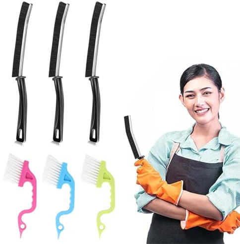 Brosse Nettoyage, Brosse de Nettoyage des Interstices 6 pièces, Brosse Joint Carrelage,Brosse a Joint Carrelage,pour Rainure Fenetre, Outils De Nettoyage pour Salle de Bain, Toilettes, 23x12x2cm