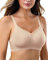 As Fairy Wireless Non-Wired Bra for Women Seamless Push Up with Soft Support Lace V-Neck Mesh Criss-Cross Back Everyday Lounge Yoga Use (Nude,L)