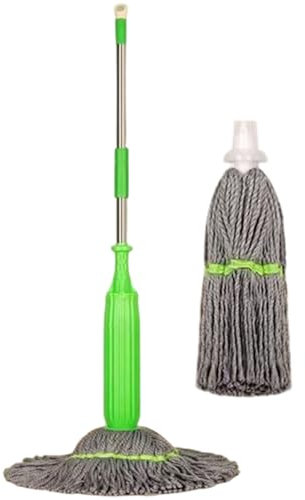 Mocio per la pulizia dei pavimenti, mocio 2 in 1 in microfibra con 1 ricarica extra e testa da 45,7 cm, strizzatura a mani libere e assorbente per la casa
