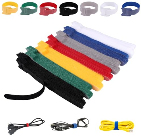 140 Pezzi Fascette Cavi Riutilizzabili,150 × 12mm Fascette Fermacavi in Nylon,Stringicavo Regolabili Colorate in 7 Colori,Cinghie per Cavi Multiuso, Cable Strap per Casa,Ufficio,Giardino,Scrivania