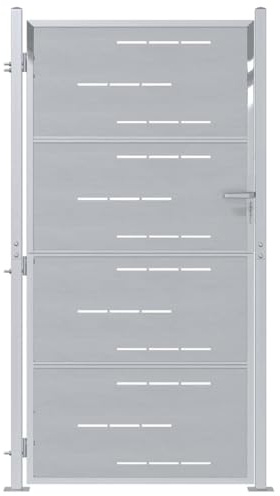 vidaXL Cancello da Giardino Argento 85 x 196 cm Acciaio Inossidabile, Giardino e terrazza, Rettangolare, Moderno, Idee di Design per spazi Esterni, Aree Eleganti e Funzionali, Ispirazione