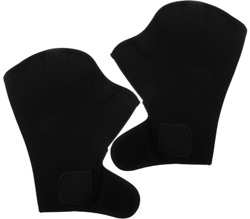 GALPADA Guantes de Natación de Nailon Negros Talla L para Deportes Acuáticos, Palmas Protegidas Antideslizantes, Guantes de Agua para Snorkel, Buceo y Aeróbic Acuático