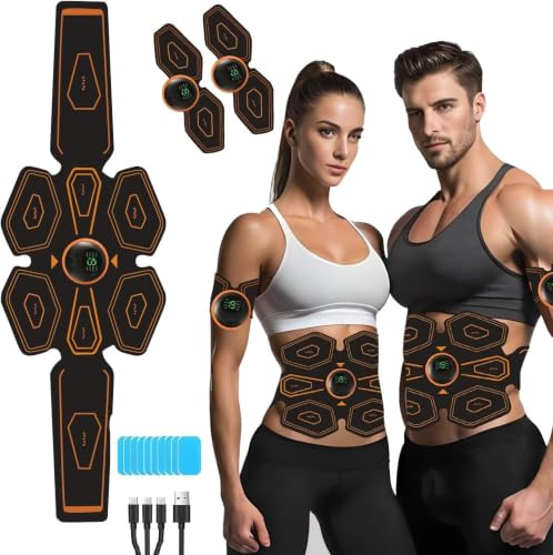 Ashmita EMS Muscle Stimulator,ABS Trainer Muscle Stimulator,with 8 Modes,19 Intensities,Abdominal Arm and Leg Training Belts,is effective in improving muscle strength and endurance