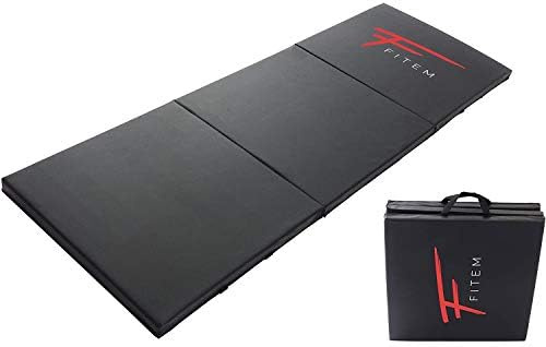 Fitem Colchoneta Plegable de gimnasia, gruesa, de gama alta - 180 x 60 x 4 cm - para gimnasio, yoga, artes marciales mixtas, deporte, gimnasia, fitness, pilates o musculación