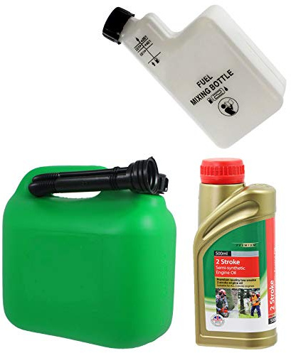 SPARES2GO 2 Stroke Engine Oil Mixer Bottle Starter Mixing Kit for Moped Scooter