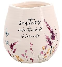 Pavilion Gift Company - 8 Ounce Cream Candle, Jasmine Scented, Inspirational Gift for Sisters & Best Friends, 1 Count