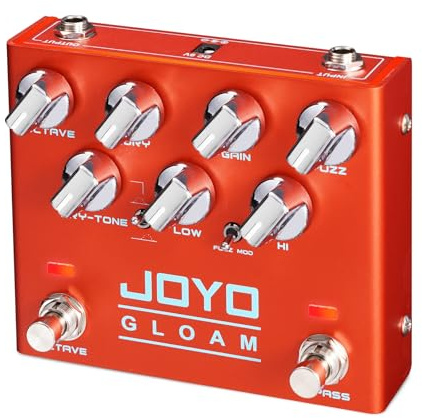 JOYO Bass Sub Octave & Fuzz Guitar Pedal, 7-Knob Control with Dry/Wet Blend, Dual Fuzz Modes & Independent Octave/Channel Footswitches, Bypass (GLOAM R-29)