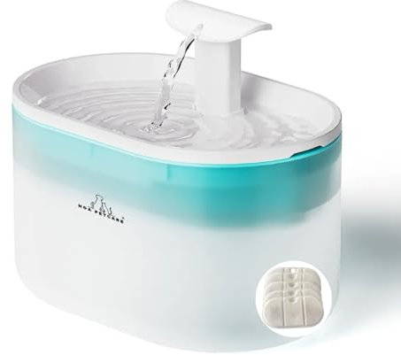 H&A PETCARE® Pet Water Fountain Advanced 2.1L BPA-Free, Cat Water Fountain For Drinking With 5 Filters, Whisper Quiet Water Fountain Cat Bowl, Visible Water Level, And Dual Flow Modes.