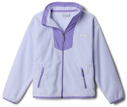 Columbia Youth Unisex Sequoia Grove Full Zip Fleece, Full Zip Fleece Jacket, Snowdrift/Paisley Purple, XS