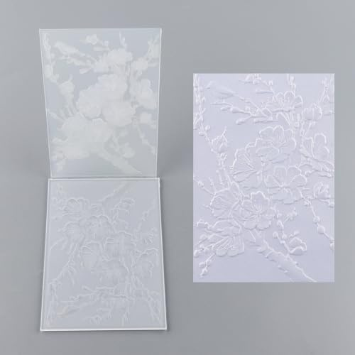 OTCRAFT 3D Plum Flower Embossing Folders for Card Making,Embossing Template Paper Card Embossing Stencil for DIY Scrapbooking Photo Album Card Paper Craft Decoration 6.3 L x 4.5 W.(16x11.5cm)