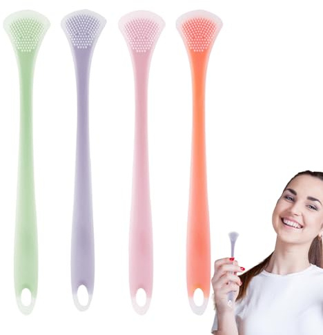 Spazzola per lingua in silicone – Spazzola per lingua, raschietto dentale | Pulitore doppio lato per la pulizia della lingua, strumento per la pulizia della bocca, detergente in silicone morbido aiuta