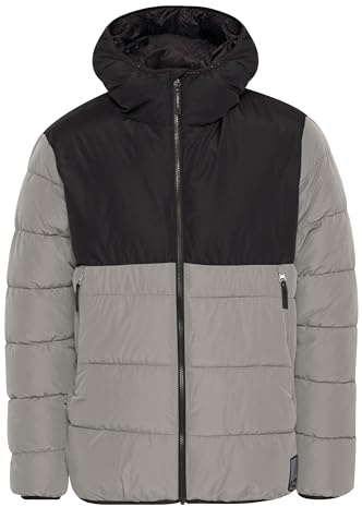 NORTH BEND NBSareno Herren Steppjacke Jacke Pufferjacke Outdoor atmungsaktiv wärmend wasserabweisend mit Kapuze TPU-Membran Reißverschlusstaschen, Größe:L, Farbe:Lava Smoke (1167)