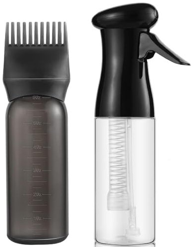 Zicotour Continuous Hair Spray Bottle and Root Comb Applicator Bottle Hair Oil Applicator Water Mister for Hairstyling