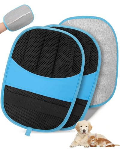 2 Pack Pet Hair Removal Glove, Five-Finger Tool for Dogs and Cats