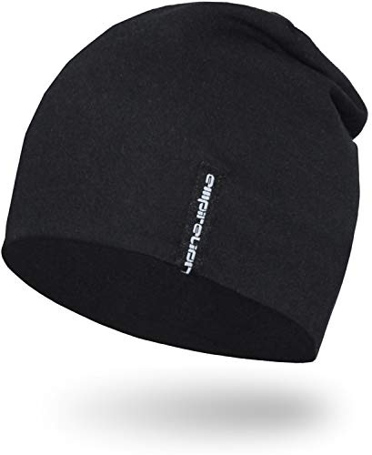 EMPIRELION 9 Multifunctional Lightweight Beanies Hats, Running Skull Cap Helmet Liner Sleep Caps for Men Women (Black, 1)