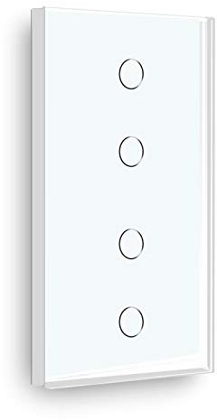 BSEED Touch Lichtschalter 2 Fach 1 Weg mit 2 Fach 2 Wege Glas Lichtschalter Weiß Led Touch Schalter Touchscreen Funktioniert mit LED Lampe 157mm EU Standard