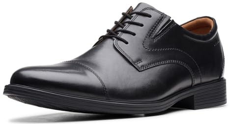 Clarks Men's Whiddon Cap Oxford, Black Leather, 10 Wide