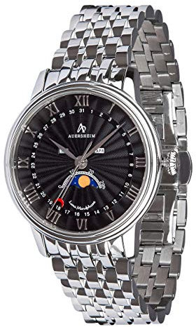 Auersheim Limitierte Auflage Mene Herrenuhr mit Datumsanzeige Klassisches Design Ø42mm Silber Edelstahl Armbanduhr (Silber)