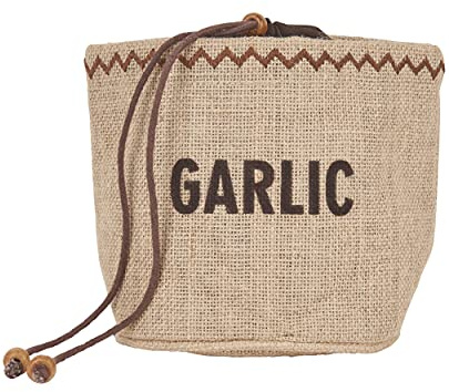 Natural Elements Eco Garlic Storage Bag with Drawstring, Jute / 1% Cotton