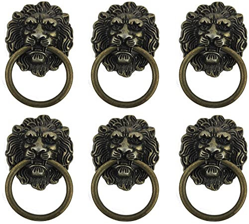 6 Pièces Poignée Bouton Meuble, Meuble Ancien Lion Tirez Main Dans, Bouton de Poignée Rétro, Convient Aux Poignées de Meubles, Pratique et économique