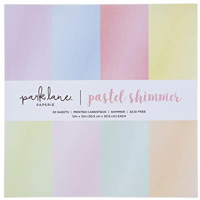 Pastell-Papier, schimmernder Karton, 30 Blatt – 30 x 30 cm, Perlglanz, doppelseitiges Scrapbook-Papier – Karton-Sortimentspackung zum Basteln