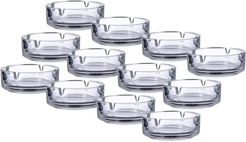 Glas Aschenbecher 10,7cm - 12 Stück - stapelbar Gastro geeignet