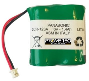 Batteria a litio compatibile per Telepass 2CR123A 6V 1400mA Celle Panasonic - Codice IEC CR17345