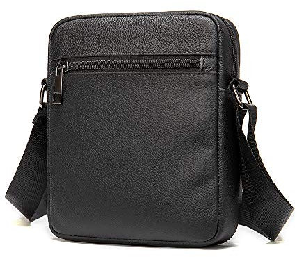 Handytasche zum Umhängen Leder Herren Schwarz, Handy Umhängetasche Leder Herren, Vertikale Leder Kleine Herren Umhängetaschen Schultertasche für Männer Crossbody Reisetasche Schulter Bag Hüfttasche