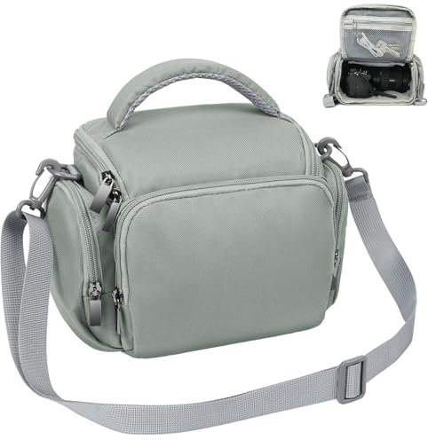 Ainiv Kameratasche, Spiegelreflex DSLR SLR Fototasche, Kamera Tasche zum Umhängen Kompatibel für Canon Nikon Sony SLR/DSLR Kamera Objektive und Zubehör Wasserdicht, Grau