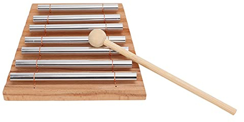 POENVFPO Energy Chime 7-tons Slaginstrument för Klassrumsledning, Starka och Utsökta Handspel för Musikälskare, Bok och Metall, Träfärg + Silver