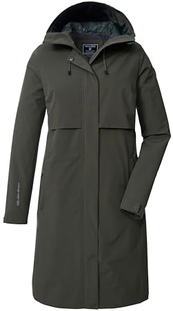 Killtec Donna Parka funzionale/parka impermeabile con cappuccio KOS 46 WMN PRK, dunkel salbei, 36, 43935-000