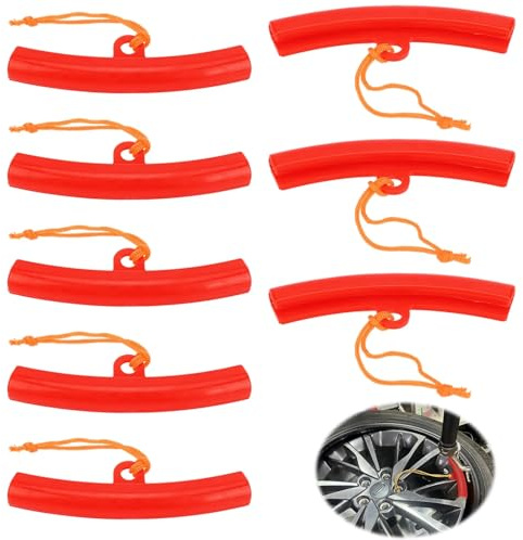 Smontagomme moto 8 pezzi utensili protezione cerchioni rosso accessori cambio pneumatici universali compatibili motociclette bici auto PU durevole facile installazione