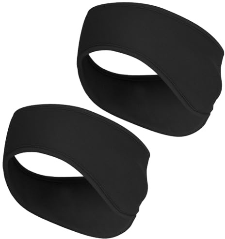AOOSA 2 Pièces Bandeaux de Hiver, Femmes Hommes Bandeau de Sport, Thermique Extensible Cache-Oreilles, Bandeaux de Course, Bandeau Cache Oreille pour Sports, Yoga, Danse, Running, Ski, Cyclisme