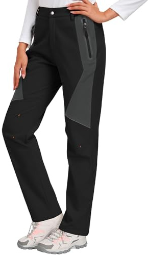 heekpek Pantalon Trekking Mujer Invierno Impermeables Pantalones Ski Pantalones Nieve Termicos Polar Forrado Aire Libre Pantalon para Senderismo Montaña Esqui