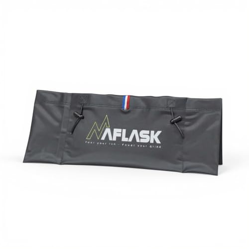 MAFLASK Ceinture Running avec Porte-Gourde | 4 Poches Anti-Rebond | Légère et Ajustable | Trail Marathon Course à Pied Jogging Randonnée | Poche Smartphone iPhone Samsung | Femme Homme | Taille S/M
