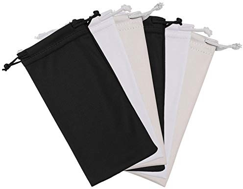 Hifot mikrofiber mjukt solglasögonfodral påse 6-pack, prylar rengöring och förvaringspåse insvept glasögonfodral väska