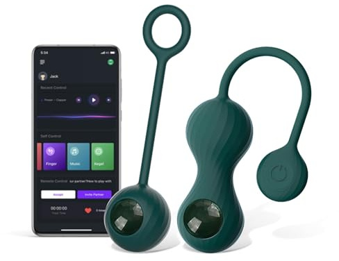 Palline di cristallo Kegel, telecomando in silicone Kegel Ben Wa con APP per serraggio, controllo della vescica consigliato dal medico e esercizi per il pavimento pelvico per principianti e avanzati