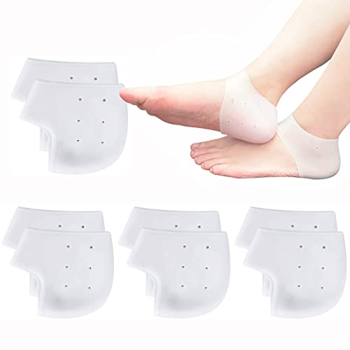 Protège Talons en Gel, 4 Paire Protège Talon Silicone, Insertions de Fasciite Plantaire, Coussin de Talon de Gel Coussin, pour Fasciite Plantaire, Tendinite, épine Osseuse, pour Soulager la Douleur