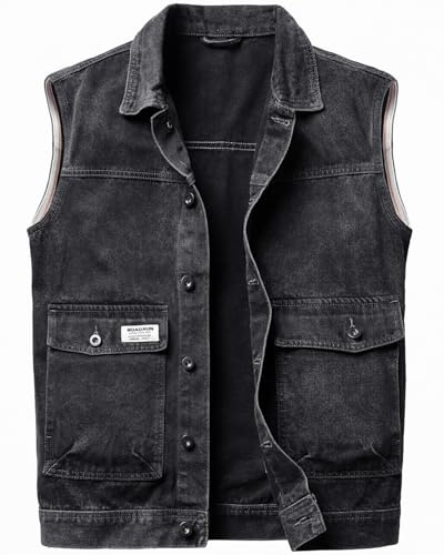 Harbrosrce herr denim väst väst väst vardaglig vintage motorcykel ärmlös jacka cowboy jeans väst fickor ytterkläder