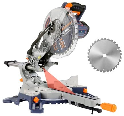 Tronzadora Radial MAXPRO (Potencia 2000W, 5000RPM, Hoja Ø254 mm, Ancho y alto de corte 70x305mm, Base de aluminio con Láser)