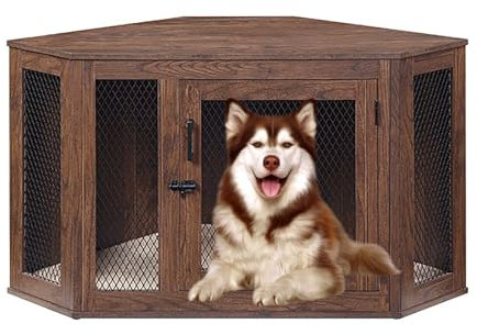 Eck-Beistelltisch Tierkäfig mit abschließbarer Tür Eckmöbel für Hundekäfige 2-in-1 Hundekäfig Nachttish Multifunktional Hundehaus TV Schrank für kleine Hunde bis mittelgroße Hunde. ( Color : Gray , Si
