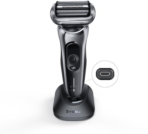Yinke Typ C Ladestation für Braun Series 3 5 7 9 6 1 XT5 Elektrorasierer, Ladestation mit 1M USB C zu C Ladekabel für Braun Rasierer, laden und lagern Sie Ihren Rasierer (3.5V/12V)