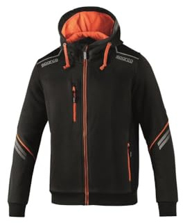 Sparco Felpa da Lavoro Tecnica con Cappuccio Full Zip Colorado. Giacca Leggera Rinforzata Anti-Abrasione, Dettagli Riflettenti e Tasche con Zip.