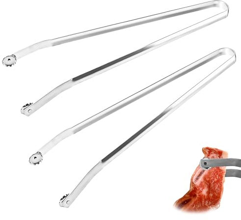 TNOMSNO Pince Barbecue, Lot de 2 Pince Barbecue Roulette, 39cm Pince Saucisse Barbecue Roulette, Pince a Barbecue, Pince a Barbecue a Roulette pour Griller, Barbecue, Cuisiner et Retourner