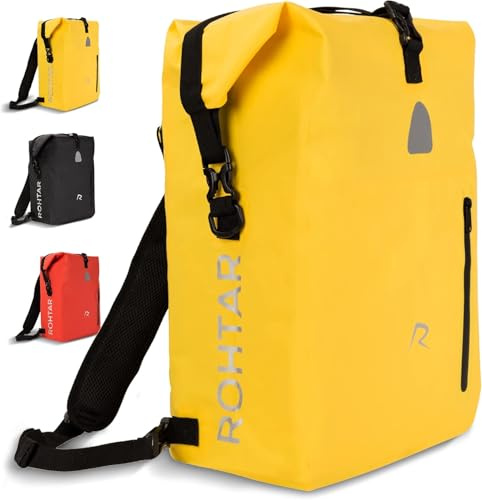 Ceciliec Alforja para bicicleta, bolsa para portaequipajes, bolsa impermeable para portaequipajes, para colgar (amarillo, 18 L)